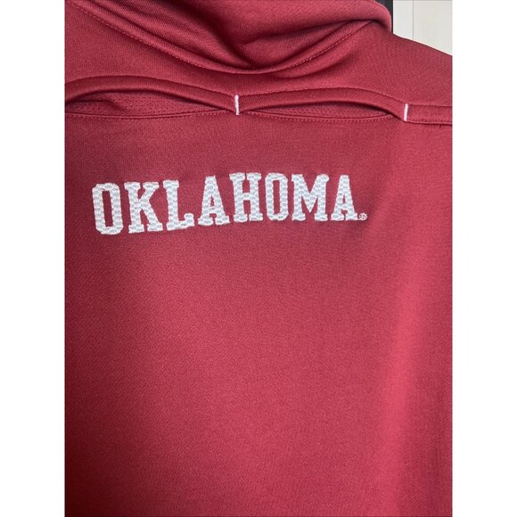 Nike Team Oklahoma Sooners Fit Dry Full Zip Maroon Fleece Zip Jacket Size M - Picture 4 of 14